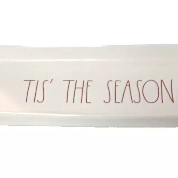 Rae Dunn‘Tis The Season holiday Platter 15' X '6 red and white cookie dessert - Picture 1 of 5